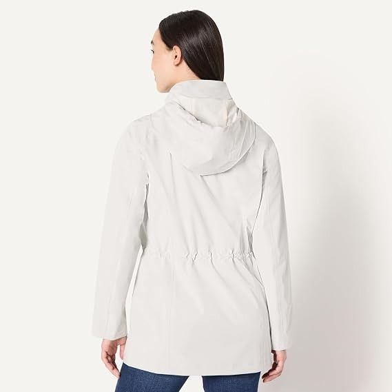 White Hooded Rain Jacket image 4